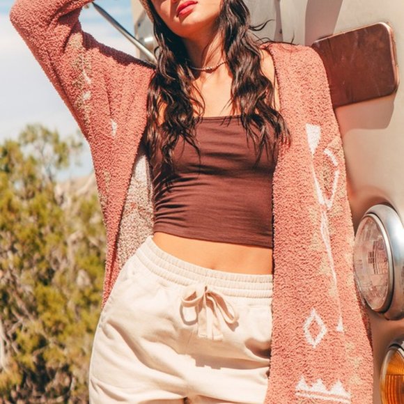 Last 1! NWT Cozy Aztec Print Cardigan Sweater - Picture 1 of 7